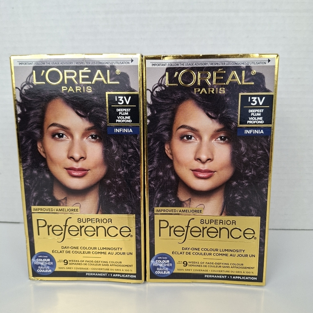 2x L'Oréal Paris Superior Preference Permanent Hair Colour Infinia Deepest Plum